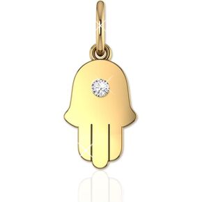 Womens 14K Solid Yellow Gold Mini Lucky Charm Pendant For Necklace and Bracelet Dainty & Delicate Jewelry Gift for Birthday Valentine's Day