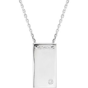 Silpada 'Shine Bright' Rectangular Pendant with Cubic Zirconia in Sterling Silver, 16" + 2"