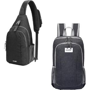 G4Free RFID Sling Bag Backpack Crossbody For Hiking Travel+Mini Hiking Backpack Small Hiking Daypack For Men Women