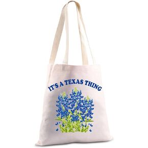 JXGZSO It's a Texas Thing Bluebonnet and Yellow Rose of Texas Tote Bag Gift For Traveler