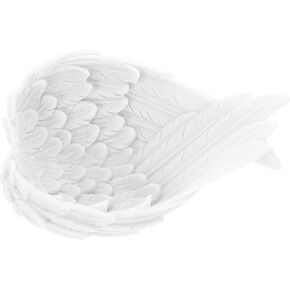 LUOZZY Angel Wing Tray Christmas Jewelry Tray Resin Angel Wing Organizer Christmas Ring Dish Necklace Bracelet Holder Desktop Display