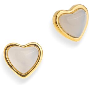 Sonateomber Gold Carnelian Crystal Heart Stud Earrings for Women Girls, Valentine Dainty Cute Love Hypoallergenic Earing Wedding Prom Jewelry Gift.