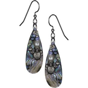 سلحفاة أنيقة وخرز متدلي فوق أقراط أذن البحر المسيل للدموع من سيلفر فورست in Kuwait