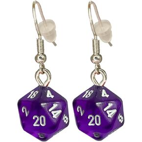 *Miniature* d20 Mini Dice Translucent Earrings