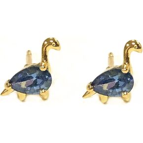 Dinosaur Crystal Cubic Zirconia Colorful Stud Earrings for Women Girl Jewelry Gifts Tyrannosaurus Triceratops Stegosaurus Pterosaur Cutie Dainty Elegant Gold Plated