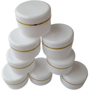 8 Pack Plastic Empty Cosmetic Containers with Lid, Portable 3 Oz 100ml Refillable Make-up Face Cream Jars Case for Body Scrub Mask Lotion Storage Pot (White)