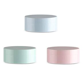 3PCS 5ml High-grade Empty powder box,Travel Portable Plastic Empty Powder Case Make-up Loose Powder Puff Box Container With Sifter and Lids(Pink,Blue and Green)