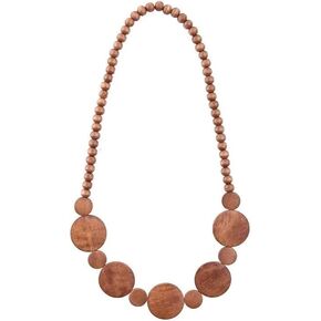 Natural Wooden Beads Statement Necklace Handmade Boho African Tribal Choker Necklace Simple Hippie Vacation Jewelry for Unisex Men Women