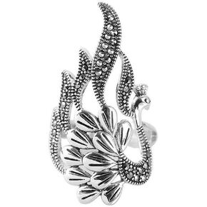 Helen de Lete Vintage Phoenix Wonder Bird 925 Sterling Silver Open Ring
