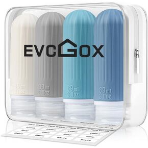 4Pcs Travel Size Bottles-3 oz Travel Bottles for Toiletries with Waterproof Bag TSA Approved Leak Proof Travel Shampoo Bottles Must Haves Travel Essentials
