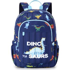 mommore Kids Backpack Boys, Preschool Kids Bookbag Lightweight Quilted Dinosaur Backpack with Chest Strap Water Resistance Toddler Backpack for School Daycare Travel