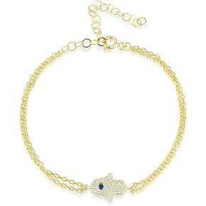 Lykia 18K Gold Plated 925 Sterling Silver with Zirconia | Protection Pendant Chain Jewelry Choker for Women Comes with Beautiful Gift Box