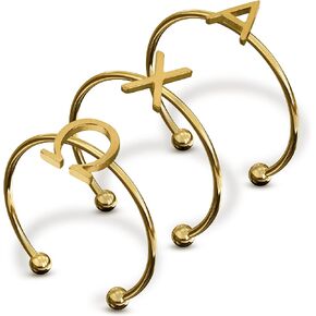 Sorority Shop Alpha Chi Omega Stacking Ring Set - Adjustable Rings with 18k Gold Plating