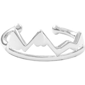 Altitude Boutique Mountain Ring For Women, Mountain Jewelry for Girls Adjustable Nature Lovers Range Ring Hypoallergenic (Gold, Rose Gold, Silver, Carbon Black)