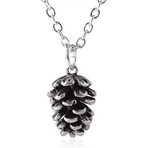 Metal Pine Nuts Necklace Charm Retro Pinecone Nut Plant Specimen Pendants Necklace for Women Jewelry Accessories