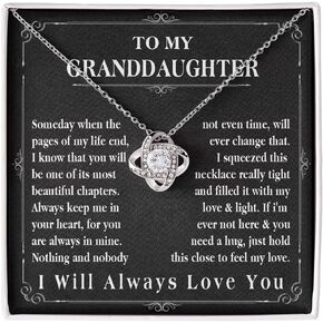 Chiside To My Granddaughter Necklace, Granddaughter Necklace Gift, Gifts For Granddaughter, Granddaughter Gifts From Grandma Grandmother Or Grandpa Grandfather, Happy Birthday Granddaughter