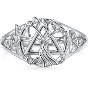 Ladytree Sobriety Ring Tree of Life for Women Gifts Alcoholics Anonymous AA 925 Sterling Silver Alcoholics Family Recovery Symbol Sober Jewelry Gift