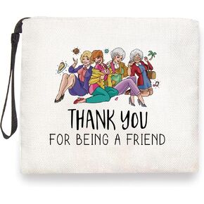 Golden Merchandise Thank You for Being A Friend Makeup Bag for Girl Friends Gifts for Friends Female Friendship Gifts for Women Friends Cosmetic Bag in Kuwait