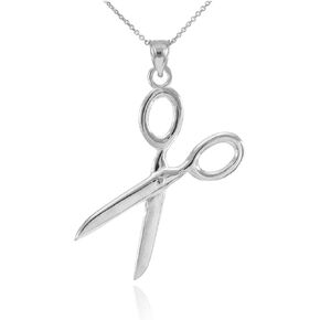 Fine 925 Sterling Silver High Polish Hair Stylist Scissor Charm Necklace