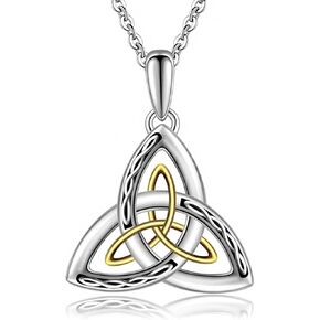 CHIC ARTSY 925 الفضة الاسترليني الأيرلندية الثالوث سلتيك عقدة القلائد المؤكسدة حسن الحظ Triskele سلتيك عقدة المجوهرات الجميلة آلهة القمر المعلقات قلادة للنساء الجدة، أمي، عمة، أخت، ابنة أخ