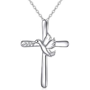 DAOCHONG S925 Sterling Silver Jewelry Cross Pendant Necklace for women girls