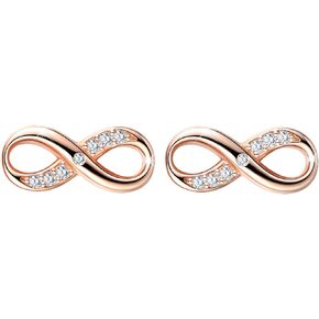 Infinite U Women's Earrings 925 Sterling Silver Infinity Symbol Stud Ear Jackets Earings Rose Gold Plated