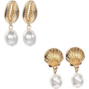 Seashell Conch Earrings Bohemi Shell Starfish Summer Beach Earrings Women Girls Ocean Conch Earrings set