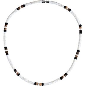 Natural Puka Shells Necklace with Coconut Wood Beads Surfer Tropical Beach Chips Puka Shell Necklace Holiday Vacation Round Hawaiian Surfer Jewelry VSCO Girl Stuff
