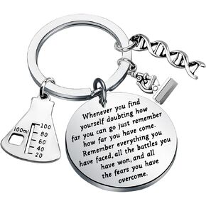 Lywjyb Birdgot Biology Chemistry Keychain Gift For Science Graduation Microscope Charms Keychain
