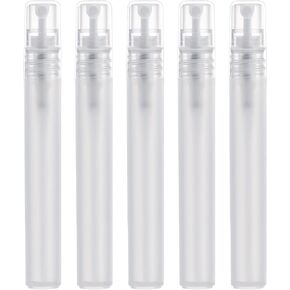 5pcs 10ml Perfume Atomizers Refillable, Matte Plastic Small Spray Bottles for Travel Fine Mister Empty Spritzer Bottles for Hair Face Plants