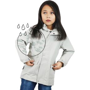 Wooksmi Kids Rain Jacket,Boys Girls Lightweight Windbreaker With Hood,Cotton Lined Waterproof Coat