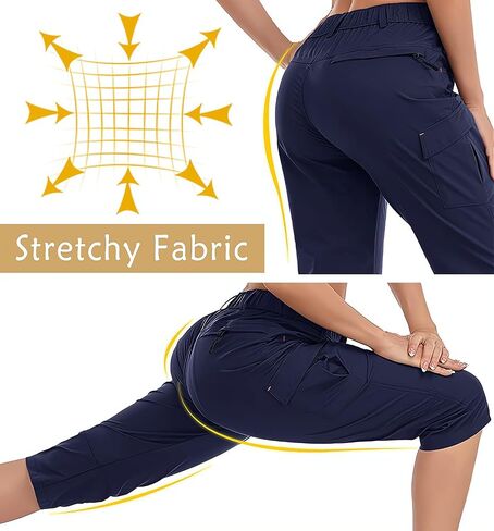 Women's Outdoor Hiking Pants Cargo Pockets Athletic Pants Quick Dry UPF 50+ Water-Resistant Pants for Women Camping Workout in Saudi Arabia