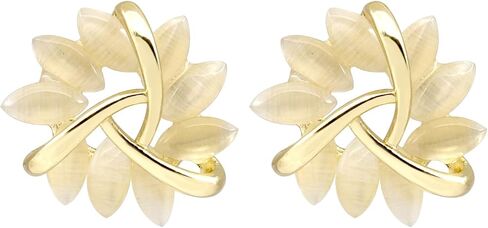 Flower Earrings for Women Girls Crystal Flower Stud Earrings White Opal Flower Stud Earrings Summer Beach Vacation Floral Earrings for Women Girls in Saudi Arabia