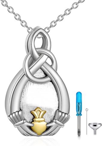 مجوهرات جنائزية سلتيك للرماد 925 فضة إيرلندية كلاداغ جرة قلادة الأيرلندية تذكار قلادة هدايا للنساء in Kuwait