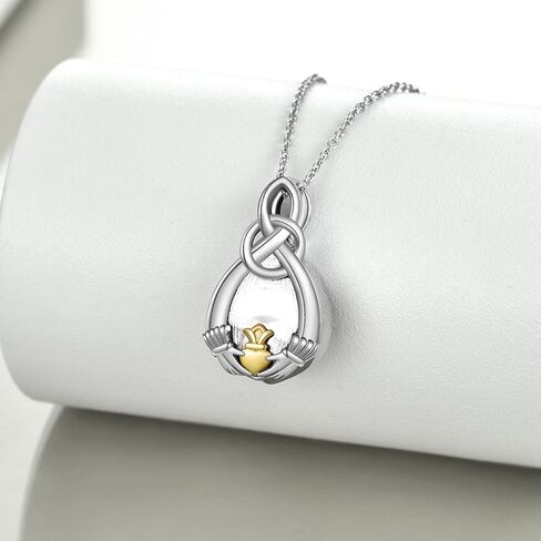 مجوهرات جنائزية سلتيك للرماد 925 فضة إيرلندية كلاداغ جرة قلادة الأيرلندية تذكار قلادة هدايا للنساء in Kuwait