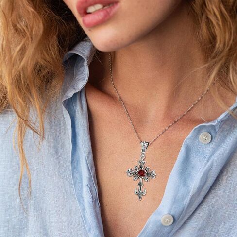 RIOSO 9PCS Grunge Goth Necklace for Women Gothic Cross Fairy Angel Thorns Chain Y2k Choker Necklace Punk Vintage Necklace Set in Kuwait