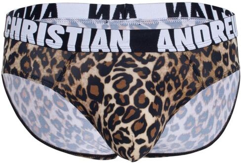 Andrew Christian Leopard Brief w/ALMOST NAKED®, Leopard Print, Small in Saudi Arabia