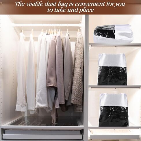 Huhumy 10 Pcs Dust Bags for Purses and Handbags Silk Cloth PVC Dustproof Drawstring Bags Large Purse Bags for Storage Dust Bags Covers Handbag Storage Organizer Travel Shoe Bags, White, 19.6 x 15.7'' in Saudi Arabia