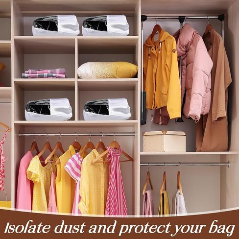 Huhumy 10 Pcs Dust Bags for Purses and Handbags Silk Cloth PVC Dustproof Drawstring Bags Large Purse Bags for Storage Dust Bags Covers Handbag Storage Organizer Travel Shoe Bags, White, 19.6 x 15.7'' in Saudi Arabia