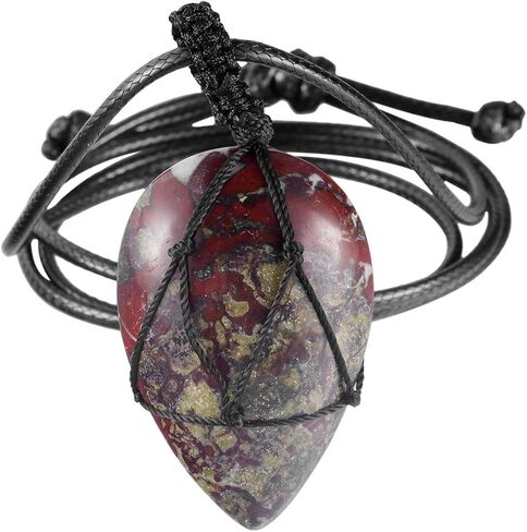 SUNYIK Handmade Bullet Teardrop Crystal Point Pendant Necklace for Women Men in Saudi Arabia
