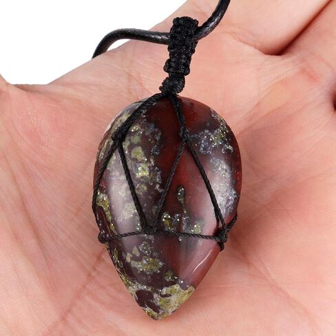 SUNYIK Handmade Bullet Teardrop Crystal Point Pendant Necklace for Women Men in Saudi Arabia