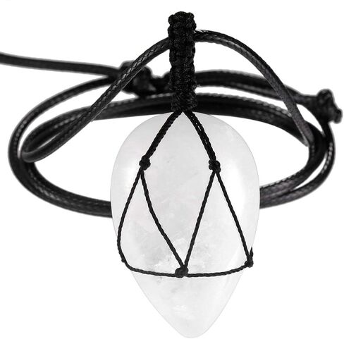 SUNYIK Handmade Bullet Teardrop Crystal Point Pendant Necklace for Women Men in Saudi Arabia
