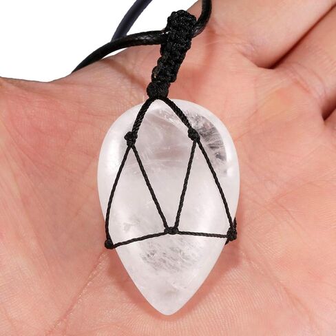 SUNYIK Handmade Bullet Teardrop Crystal Point Pendant Necklace for Women Men in Saudi Arabia