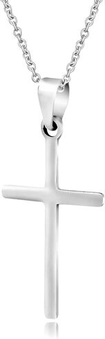 AeraVida Unisex Simple Sleek Christian Cross .925 Sterling Silver Necklace | Minimalist Christian Cross Pendant | Religious Accessory | Jewelry Gift in Saudi Arabia