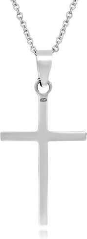AeraVida Unisex Simple Sleek Christian Cross .925 Sterling Silver Necklace | Minimalist Christian Cross Pendant | Religious Accessory | Jewelry Gift in Saudi Arabia