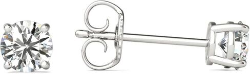 Vaarya Solitaire Diamond Stud Earrings (1/2 Ct tw, AGS Certified GH+/I2-I3) 14K Hypoallergenic White Gold in Kuwait