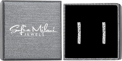 SOFIA MILANI - Women's Earrings 925 Silver - Hammered Bar Stud Earring - E1378 in Kuwait