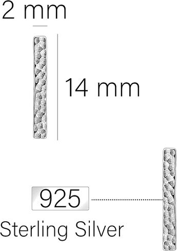 SOFIA MILANI - Women's Earrings 925 Silver - Hammered Bar Stud Earring - E1378 in Kuwait