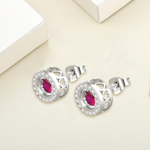 YL Round Halo Earrings Sterling Silver Dancing Diamond Solitaire Stud Earrings Jewelry for Women in Saudi Arabia