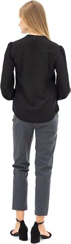 Nanette Nanette Lepore Women's Elegant Covered Button, Mandarin Collar Blouse in Kuwait